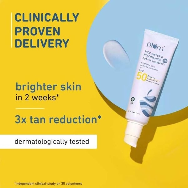 Plum 2% Niacinamide Sunscreen SPF 50 PA+++ With Rice Water 50 GM - Image 4