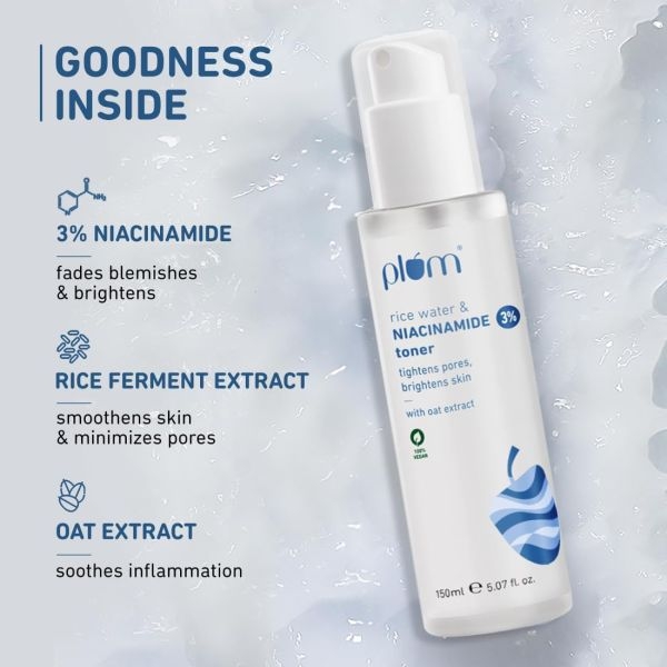 Plum 3% Niacinamide And Rice Water Face Toner 150 ML - Image 3