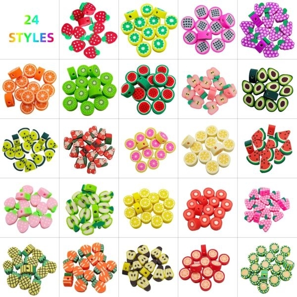 Polymer Clay 10Pcs Random Fruit Beads For Jewelry Making- 10Mm - Image 4