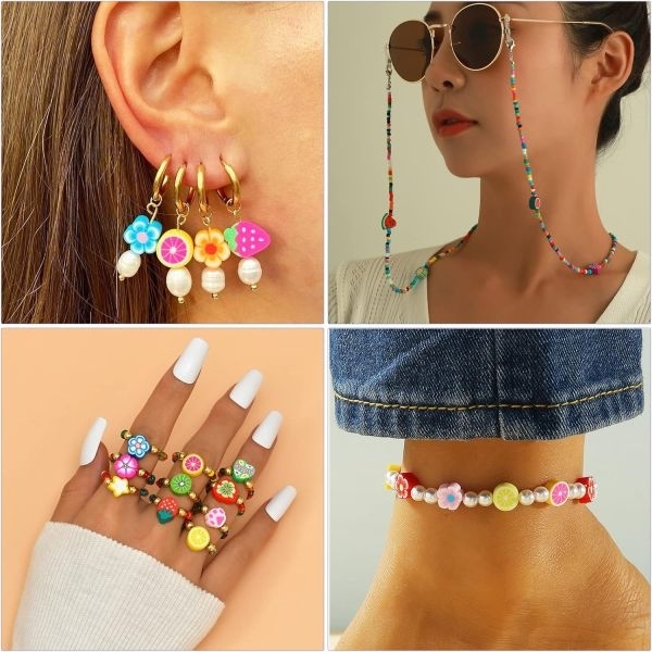 Polymer Clay 10Pcs Random Fruit Beads For Jewelry Making- 10Mm - Image 5