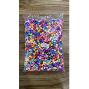 Pony Beads 500 Gram Multi-Colored Plastic Beads for Bracelet Making
