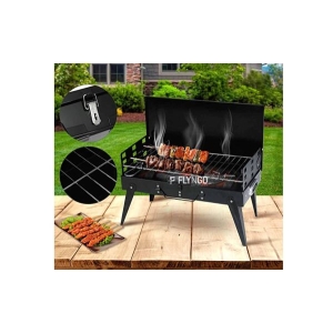 Portable Charcoal BBQ Grill with Adjustable Spatula and Cooking Accessories