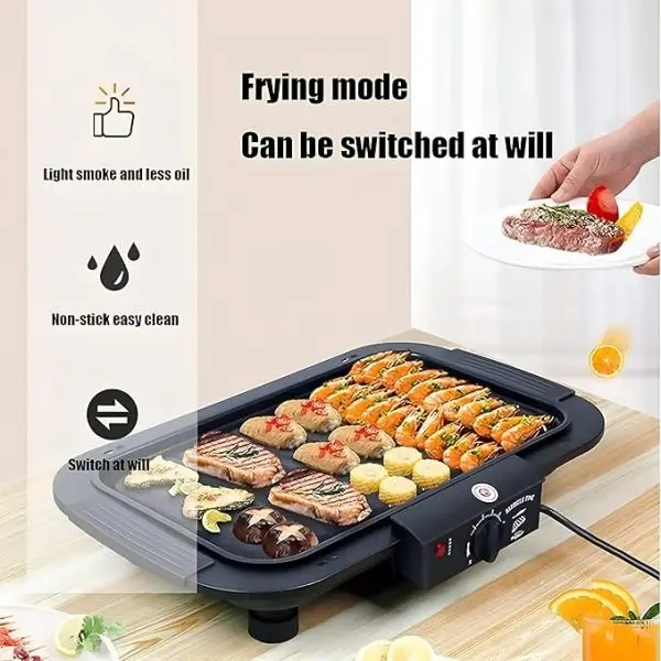 Portable Electric Grill 2000W Smokeless Indoor / Outdoor Barbeque Set Adjustable Temperature Control Tandoor With Skewers