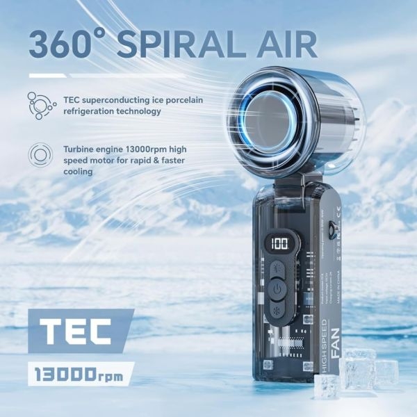 4000mAh Battery Rechargeable Personal Fan With ice pack function For Women Men Travel