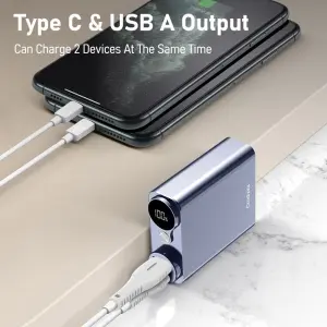 portable Inotek 10000mAh 22.5W fast-charging power bank – compact