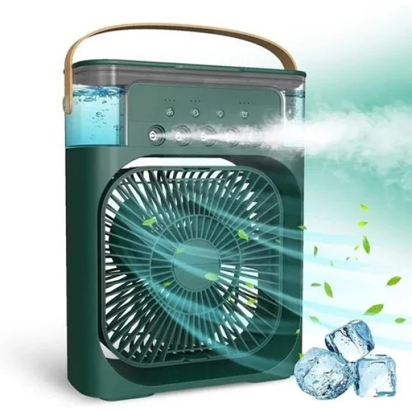 Portable Mini Humidifier Fan with 7 Colors LED Light and 500 ml Water Tank USB Personal Cooler - Image 9