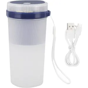 Portable Mini Juicer with Safety Lock with 6 Leaf Knife and Blue Light Waterproof Display for Home, USB Charging, Electric Rechargeable Juice Cup