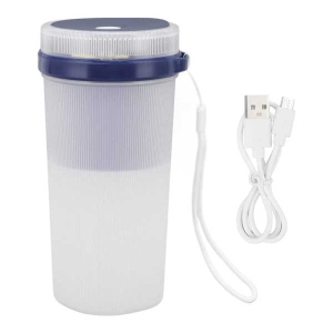 Portable Mini Juicer with Safety Lock with 6 Leaf Knife and Blue Light Waterproof Display for Home, USB Charging, Electric Rechargeable Juice Cup