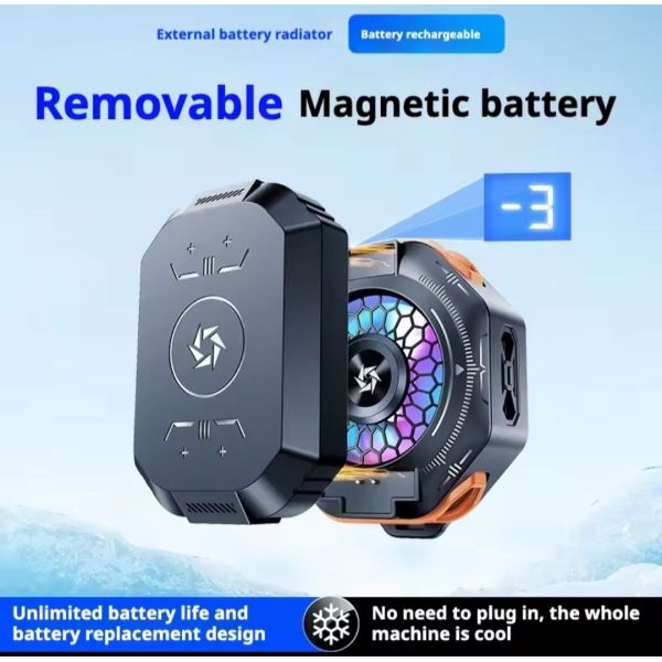 Portable Mobile Phone Cooler with Rechargeable Battery, Wireless Semiconductor Coolng Fan Radiator, 2-Gear Adjustable - Image 4