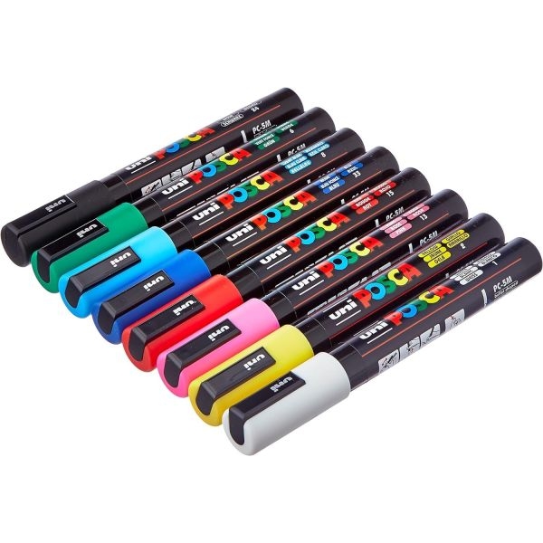 Posca Marker/ UNI PC 5M Basic Set - Pack of 8 Markers - Image 3