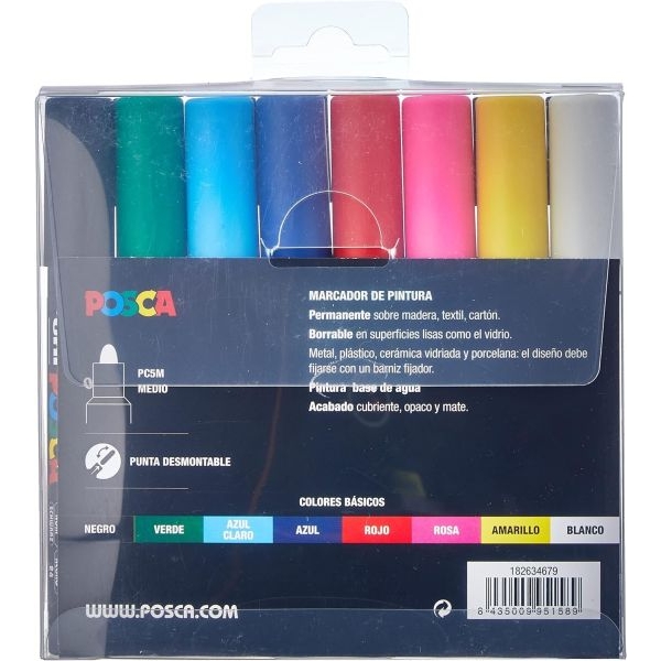Posca Marker/ UNI PC 5M Basic Set - Pack of 8 Markers - Image 4