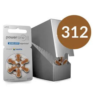 Power One Wireless Highlevel Hearing Battery, P312(6 Batteries set)