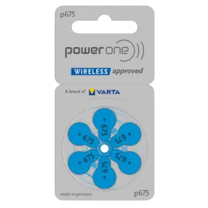 Power One Wireless Highlevel Hearing Battery, P675(6 Batteries set)