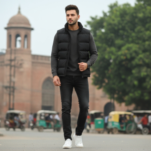 Pre-Winter Half-Sleeve Lightweight Puffer Jacket For Men's.