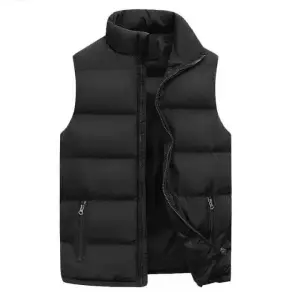 Pre -Winter Half Sleeve Puffer Black Jacket For Men's.