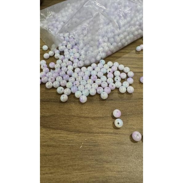 Premium 8mm Round Pearl Beads – Stunning Blend of Deep Purple and Pure White Shades – 500 Grams Bulk Pack – Lustrous Finish for Jewelry Making, Crafting, and Decorative Use - Image 4