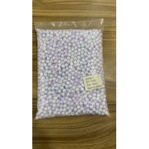 Premium 8mm Round Pearl Beads – Stunning Blend of Deep Purple and Pure White Shades – 500 Grams Bulk Pack – Lustrous Finish for Jewelry Making