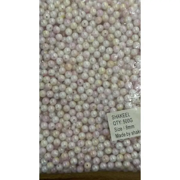 Premium 8mm Round Pearl Beads – Vibrant Hot Pink & Soft Yellowish White Shades – 500 Grams Bulk Pack – Lustrous Finish for Jewelry Making, Crafting, and Decorative Use – Shah Handicraft Brand - Image 4