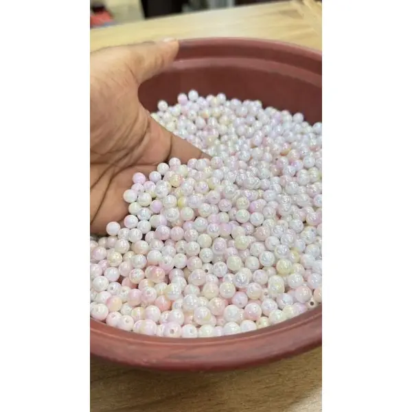 Premium 8mm Round Pearl Beads – Vibrant Hot Pink & Soft Yellowish White Shades – 500 Grams Bulk Pack – Lustrous Finish for Jewelry Making, Crafting, and Decorative Use – Shah Handicraft Brand - Image 5
