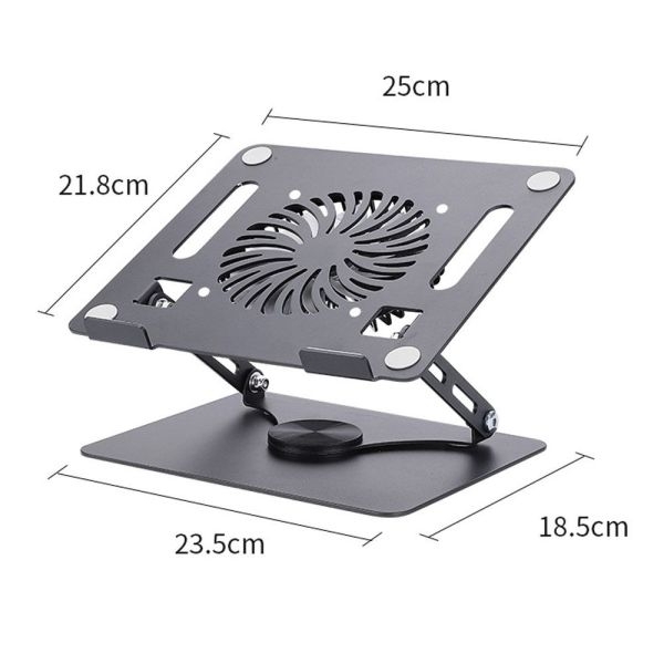 Premium Aluminum Laptop Cooling Stand | 180° Rotating RGB Fan - Image 3
