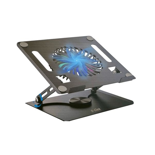 Premium Aluminum Laptop Cooling Stand | 180° Rotating RGB Fan - Image 4
