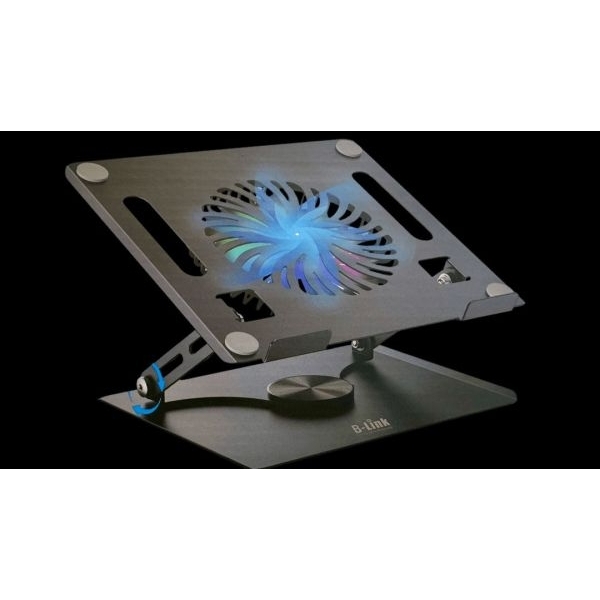 Premium Aluminum Laptop Cooling Stand | 180° Rotating RGB Fan - Image 5