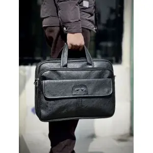 Premium Brown PU Leather Office File Bag | Laptop & Document Business Briefcase for Men