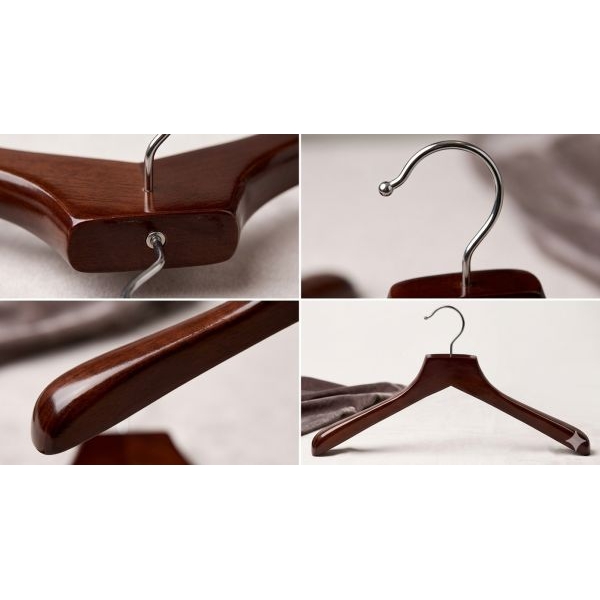 Premium Coat Hangers for Cloths Luxury Wooden Coat Jacket Clothes Hanger for Display-4 pieces - Image 2