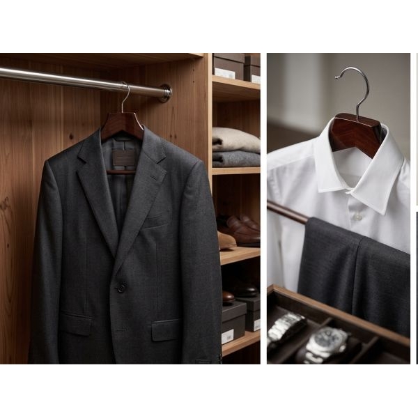 Premium Coat Hangers for Cloths Luxury Wooden Coat Jacket Clothes Hanger for Display-4 pieces - Image 3