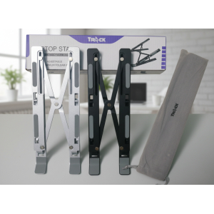 Premium Foldable Adjustable Laptop Stand Black – Portable Aluminum Alloy Holder for 10-17 inch Laptops