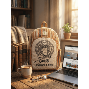 Premium Handmade Hemp Cotton Backpack – Durable, Eco-Friendly & Stylish | Made in Nepal