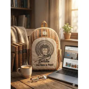 Premium Handmade Hemp Cotton Backpack – Durable, Eco-Friendly & Stylish | Made in Nepal