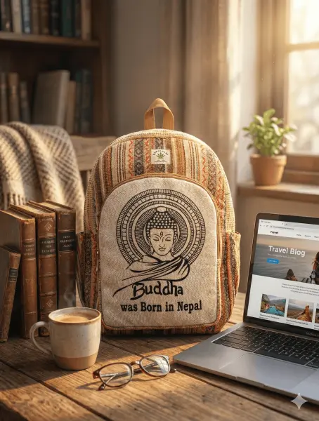 Premium Handmade Hemp Cotton Backpack – Durable, Eco-Friendly & Stylish | Made in Nepal