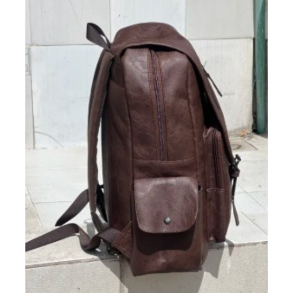 Premium PU Leather Backpack |Best Bag For College And Office Purposes For Men/Suitable To Carry Laptop And Easy For Traveling And Treks - Image 5