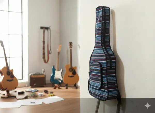 Premium Traditional Multi-Color Cotton Guitar Bag – Large (108cm) with Padded Straps
