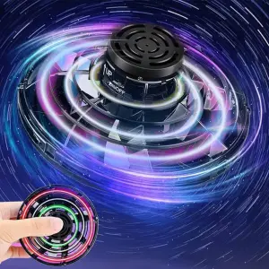 Pressure Reducing LED Light Flying Fingertip Gyroscope 360° Rotating UFO Type Helicopter Hand Spinner Interesting Resistant To Falling Fingertip Helicopter Toy