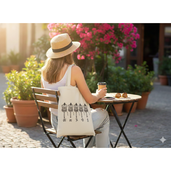 Printed Cotton Tote Bag-Side Bag-Shoulder Bag For Women - Image 3