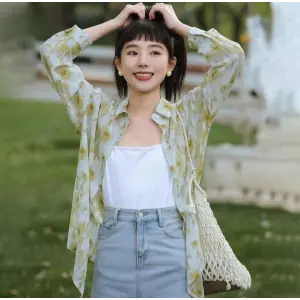 Printed Shirt Chiffon Material For Women