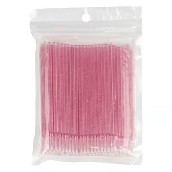 Professional Eyelashes Extension Buds Eyelash Cleaning Brush Glitter Handle Micro Eyelash Extension Brush Micro Applicator Brush Disposable Micro Cotton Swab Brush - Image 3
