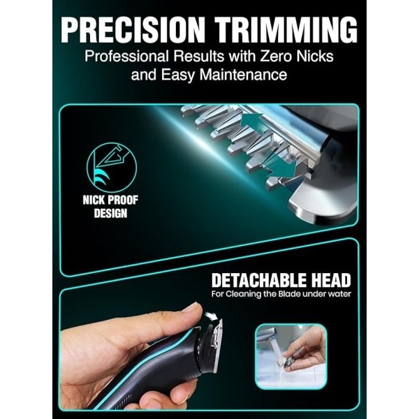Professional Hair Trimmer VGR V - 055 For Men 4 Guide Combs , Corded & Cordless , Adjustable Blade Beard & Hair Grooming USB Charging with 120 Min Runtime - Black - Image 4