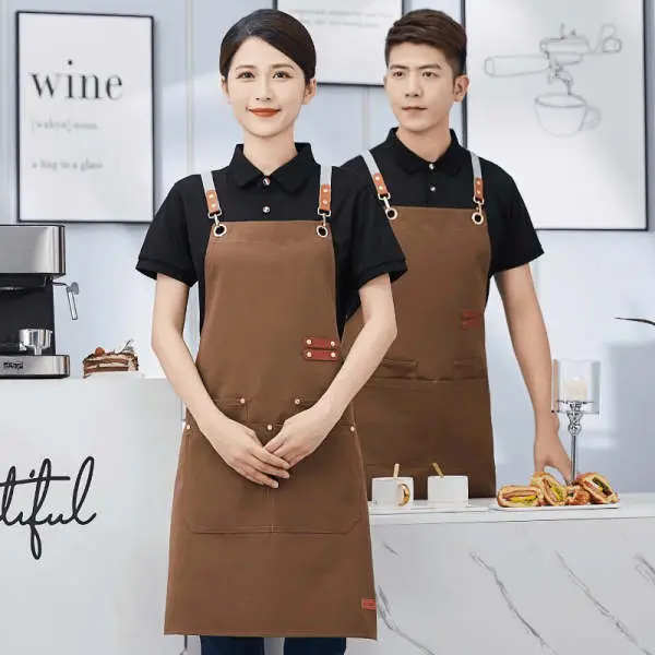 Professional Salon Apron Waterproof / Oilproof Kitchen Apron With Front Pockets Multi Pocket Beauty Apron Hair Salon Hairdressing Cape for Hair Cutting Apron Barber Hair Cutting Dyeing Cape Multipurpose Apron - Image 2