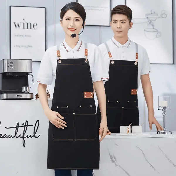 Professional Salon Apron Waterproof / Oilproof Kitchen Apron With Front Pockets Multi Pocket Beauty Apron Hair Salon Hairdressing Cape for Hair Cutting Apron Barber Hair Cutting Dyeing Cape Multipurpose Apron - Image 3