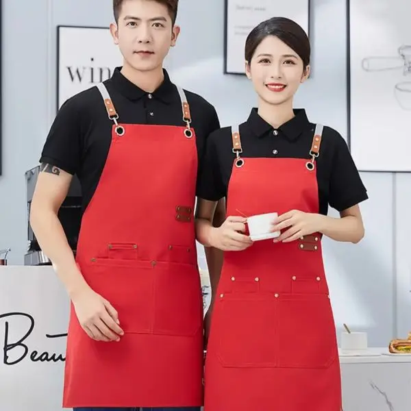 Professional Salon Apron Waterproof / Oilproof Kitchen Apron With Front Pockets Multi Pocket Beauty Apron Hair Salon Hairdressing Cape for Hair Cutting Apron Barber Hair Cutting Dyeing Cape Multipurpose Apron