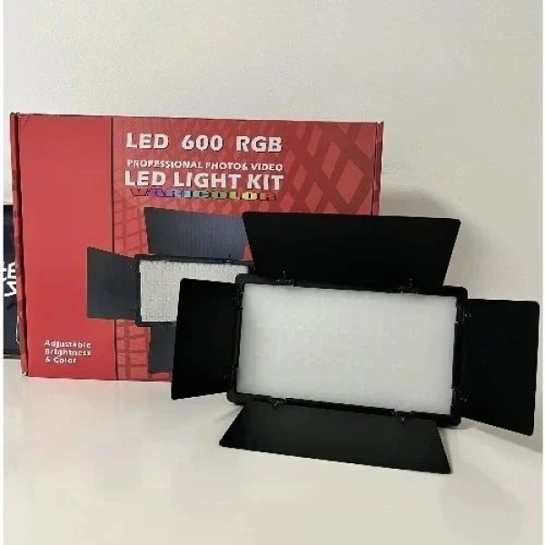 Professional Video Light Pro LED RGB 600 with Barndoor Professional Colour Led Video Light - Image 2