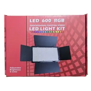 Professional Video Light Pro LED RGB 600 with Barndoor Professional  Colour Led Video Light