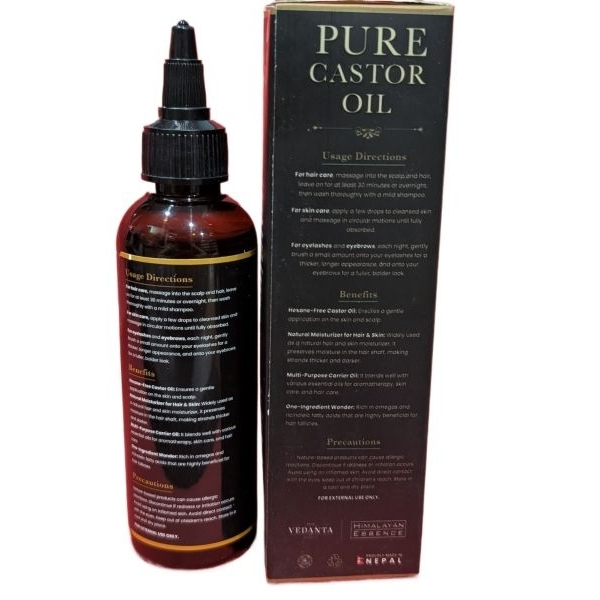 Pure Castor Oil For Overall Hair Health And Multipurpose Usages Vedanta Herbal's 100 ML - Image 2