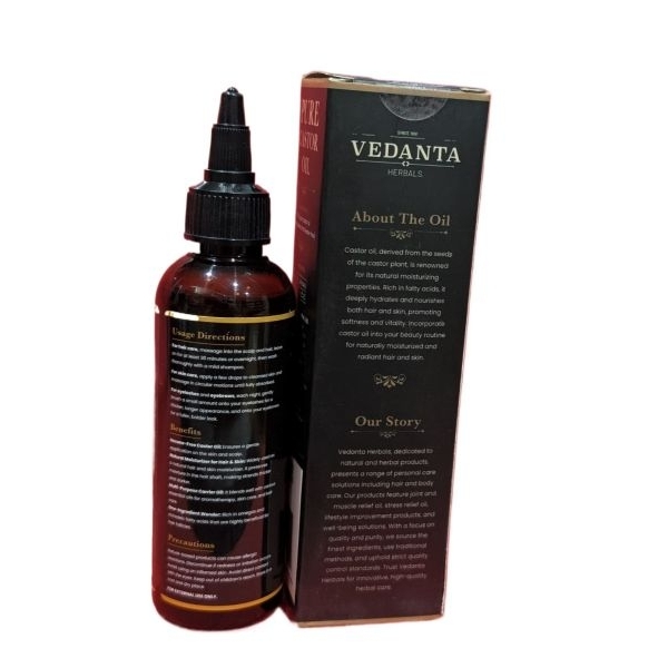 Pure Castor Oil For Overall Hair Health And Multipurpose Usages Vedanta Herbal's 100 ML - Image 3