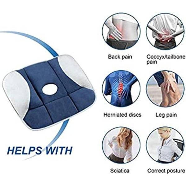 Pure Posture Memory Foam Seat Cushion For Relaxation Sciatica Sitting - Image 4