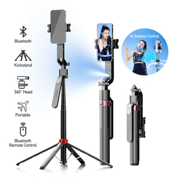Q185 Intelligent Face Tracking Selfie Stick 360 Degree Rotation Stabilizer with Remote Shutter Wireless Bluetooth Selfie Stick Tripod - Image 2