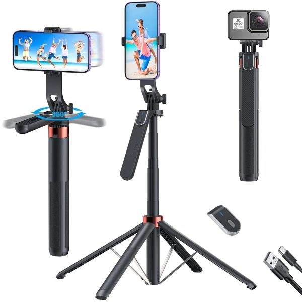 Q185 Intelligent Face Tracking Selfie Stick 360 Degree Rotation Stabilizer with Remote Shutter Wireless Bluetooth Selfie Stick Tripod - Image 3